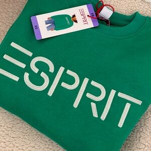 NWT xs green Esprit  crew neck